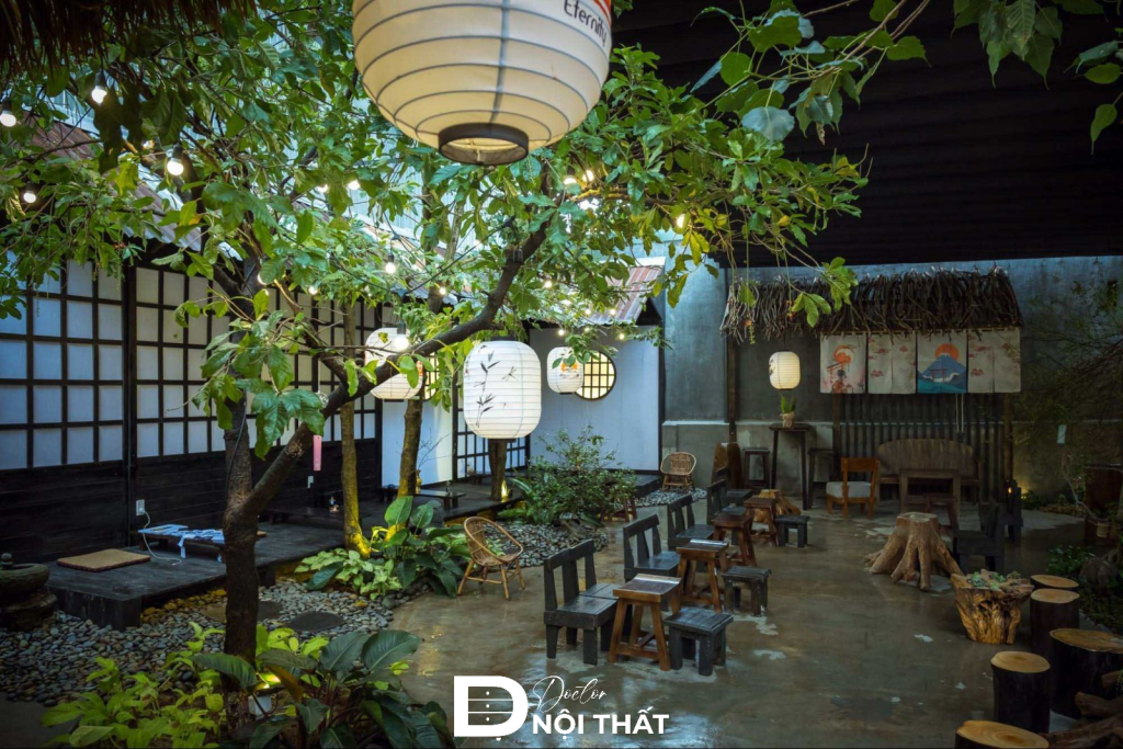 Mẫu thiết kế quán cafe 100m2 theo phong cách Nhật 