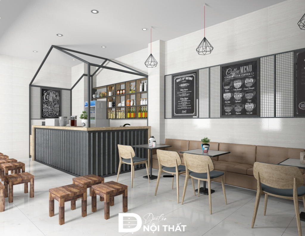 Mẫu thiết kế quán cafe 30m2 đẹp