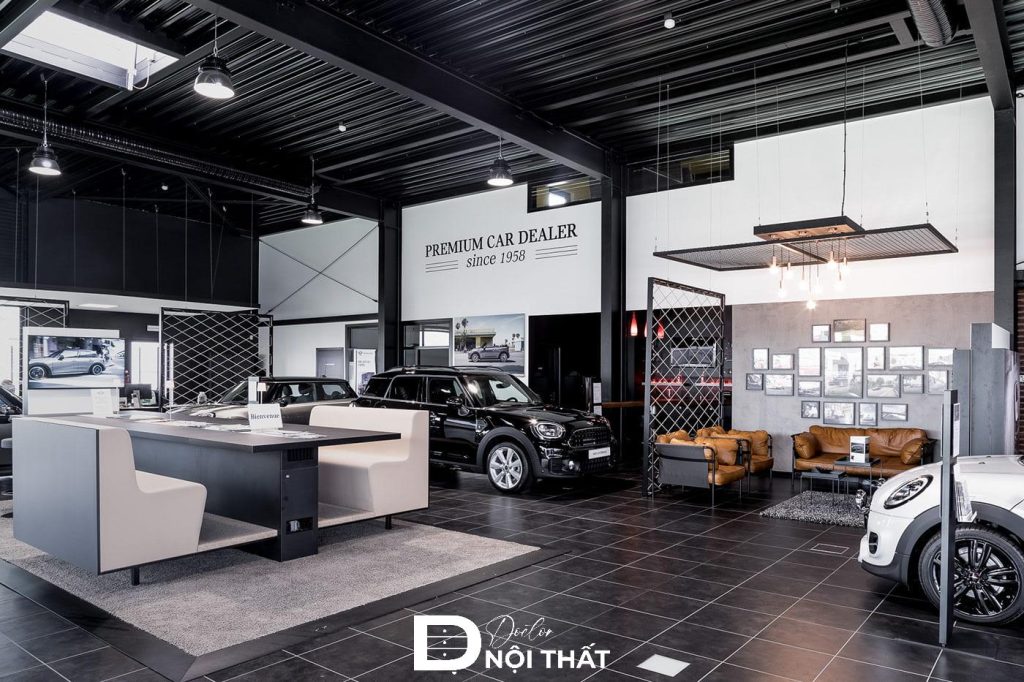 Thiết kế showroom oto phong cách industrial