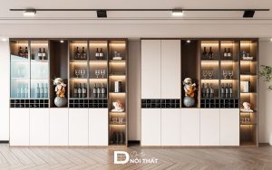 mẫu tủ rượu âm tường phòng khách đẹp