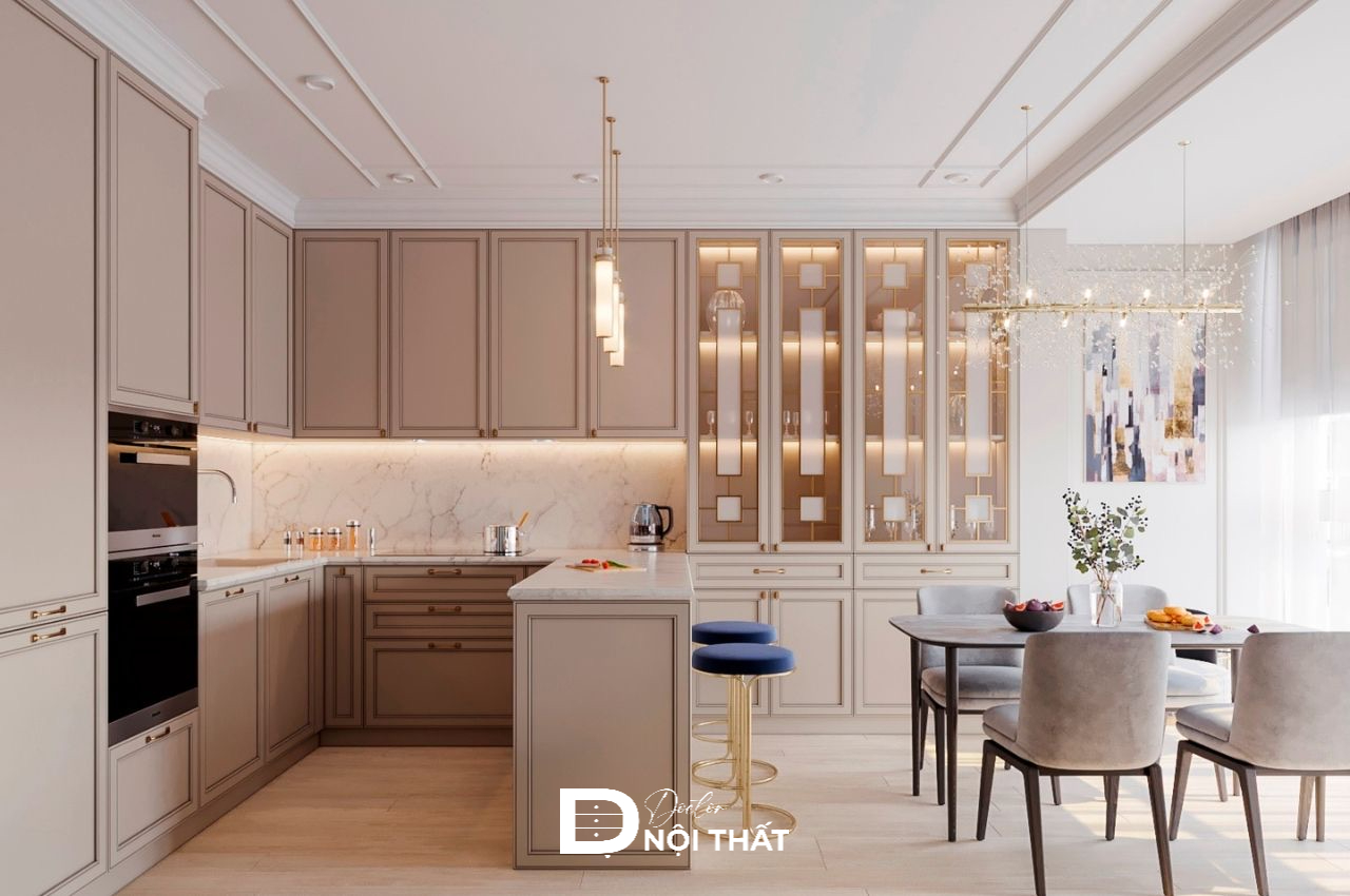 phòng khách liền bếp 20m2