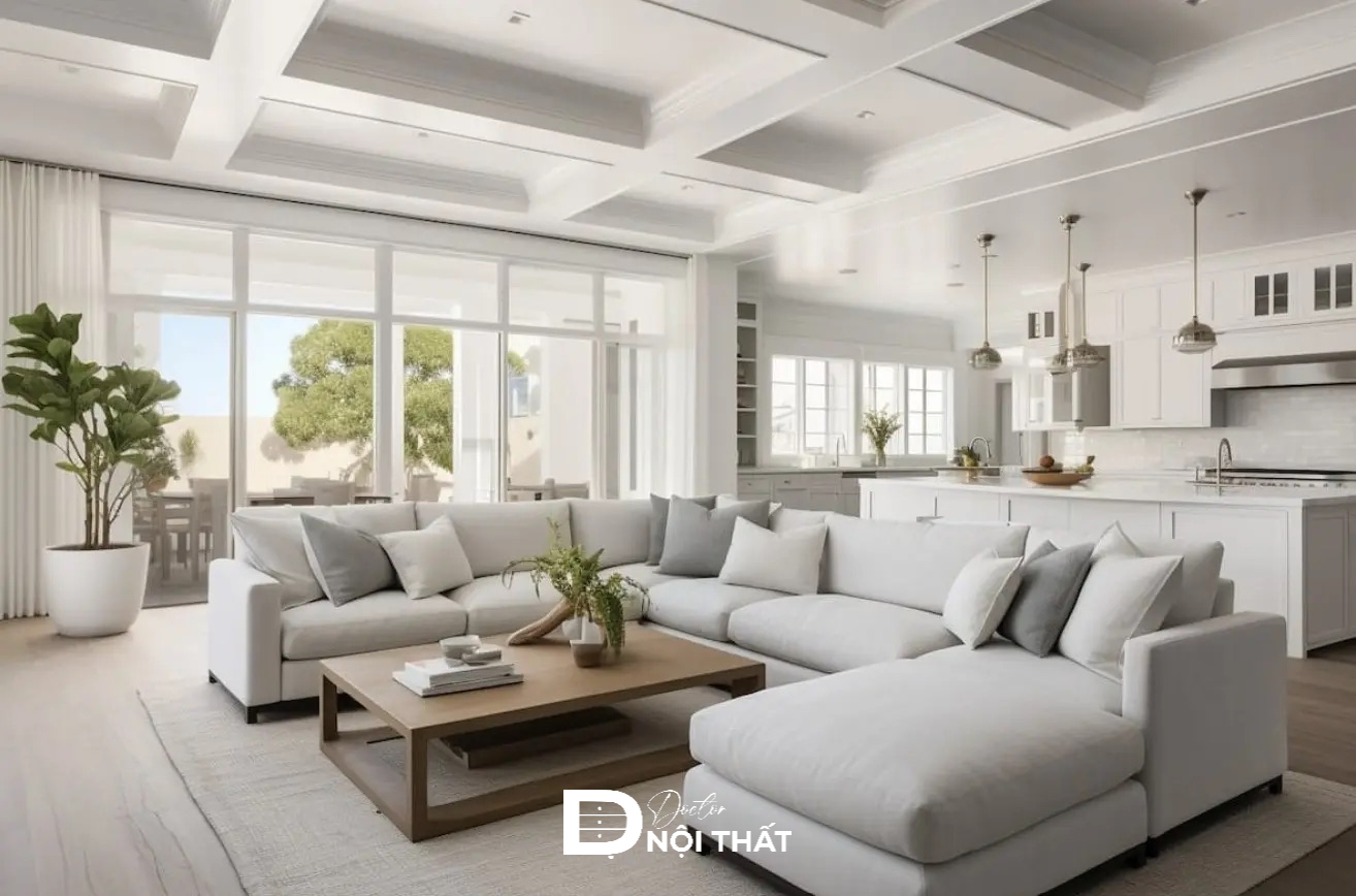 phòng khách liền bếp 20m2