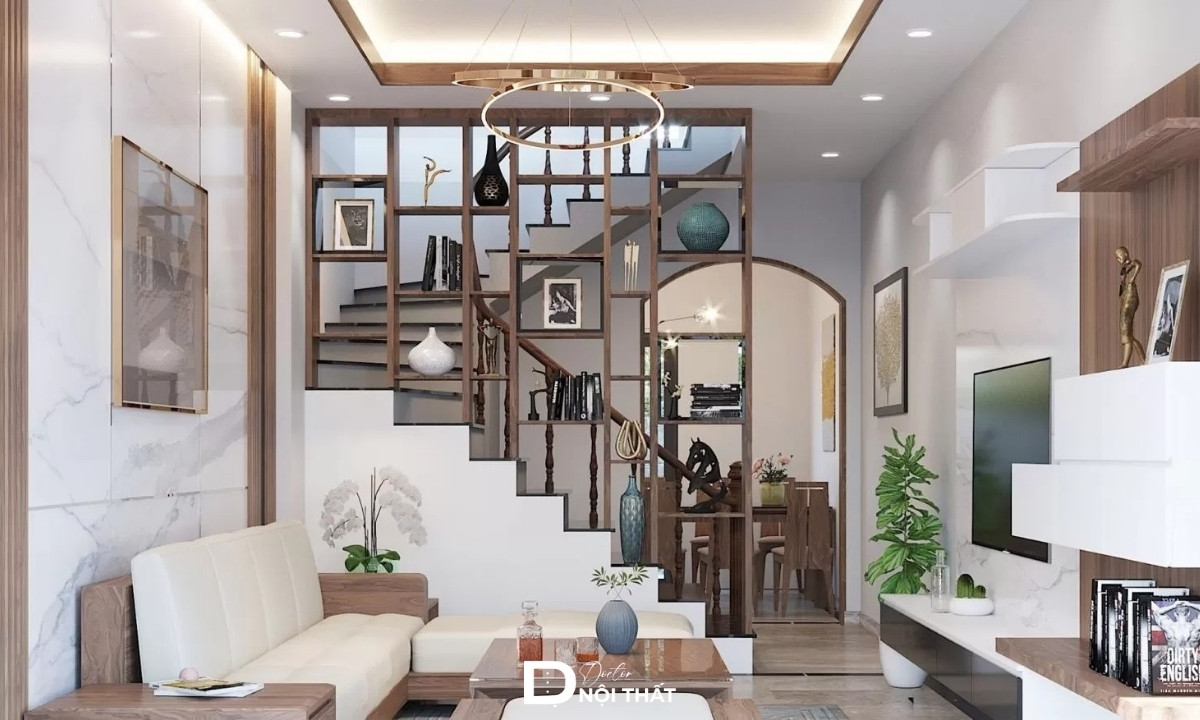 phòng khách liền bếp nhà ống