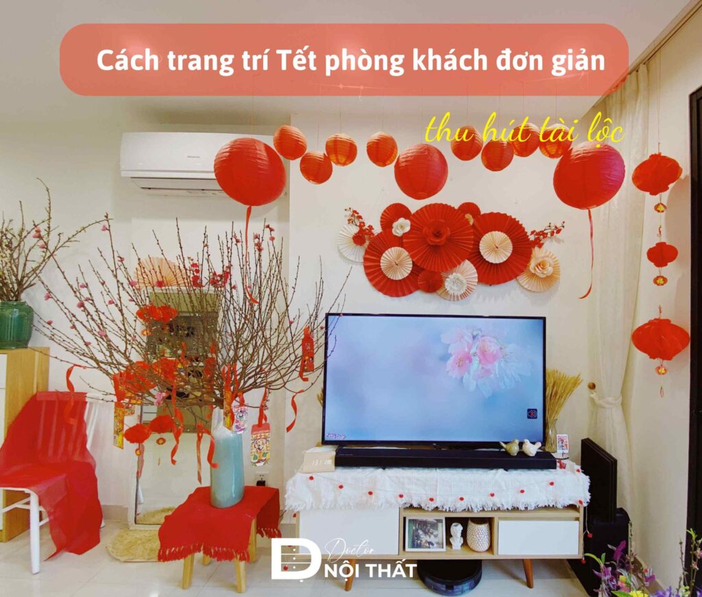 trang trí tết phòng khách