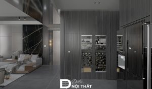 Tủ rượu ngăn phòng khách và bếp