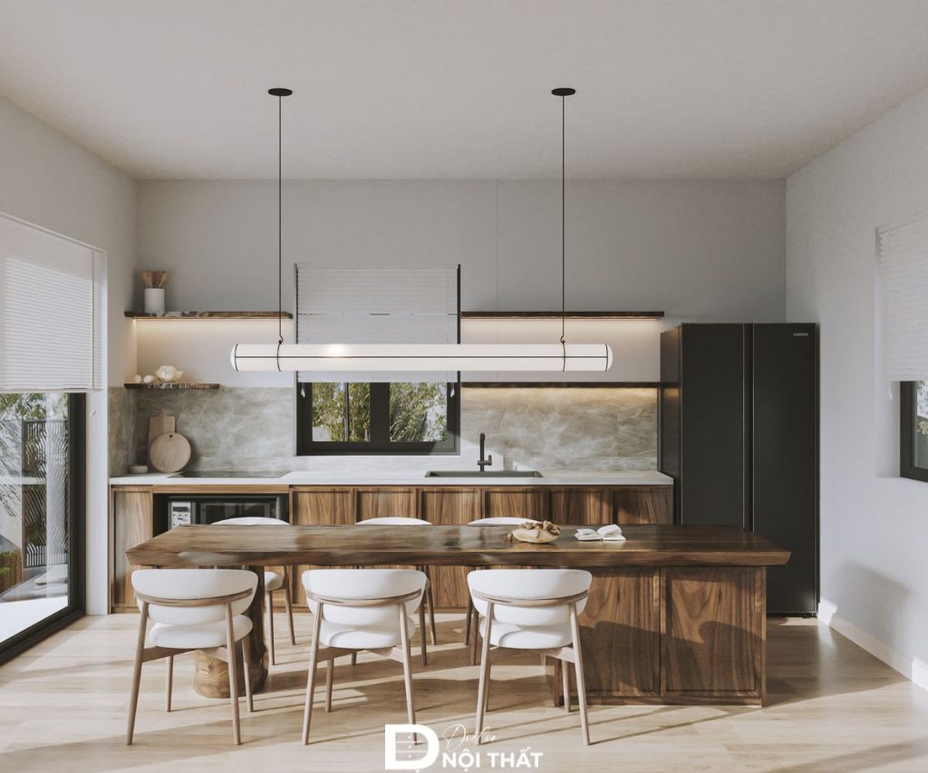 mẫu tủ bếp đẹp hình chữ i