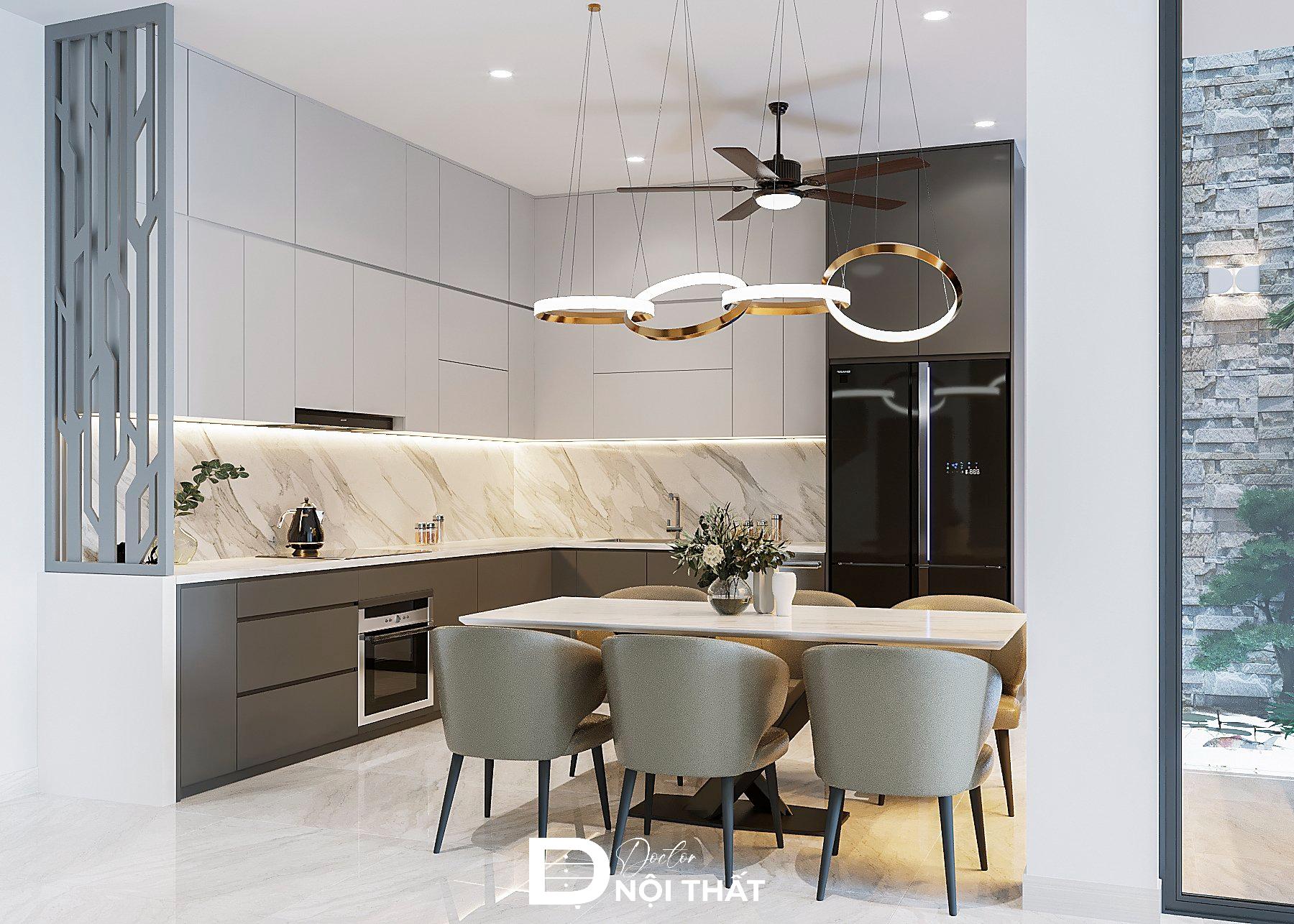 Hệ tủ bếp thiết kế thông minh giúp cho việc sử dụng dễ dàng 