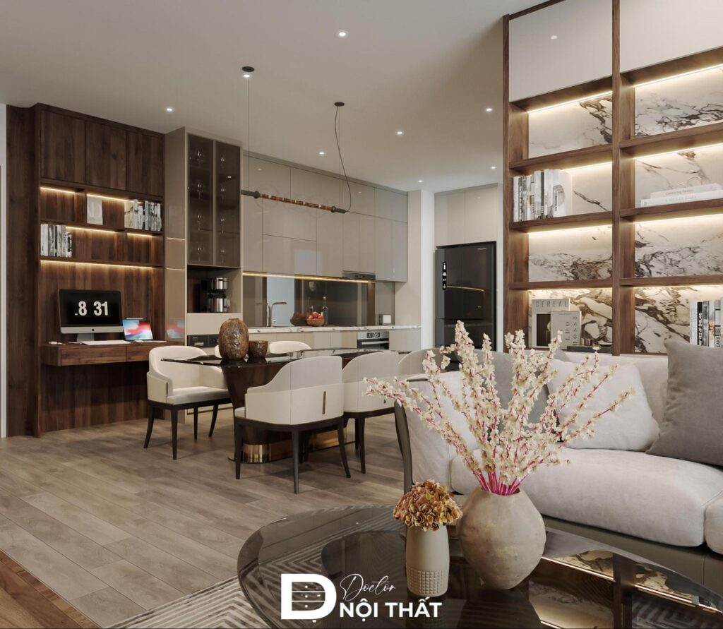 thiết kế phòng bếp 16m2