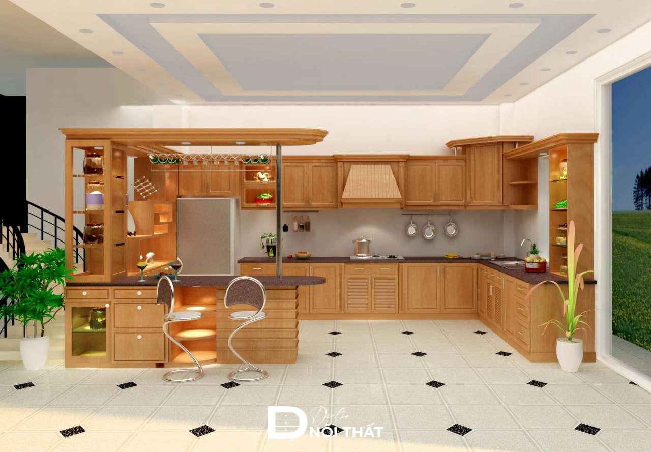 tủ bếp gỗ tự nhiên