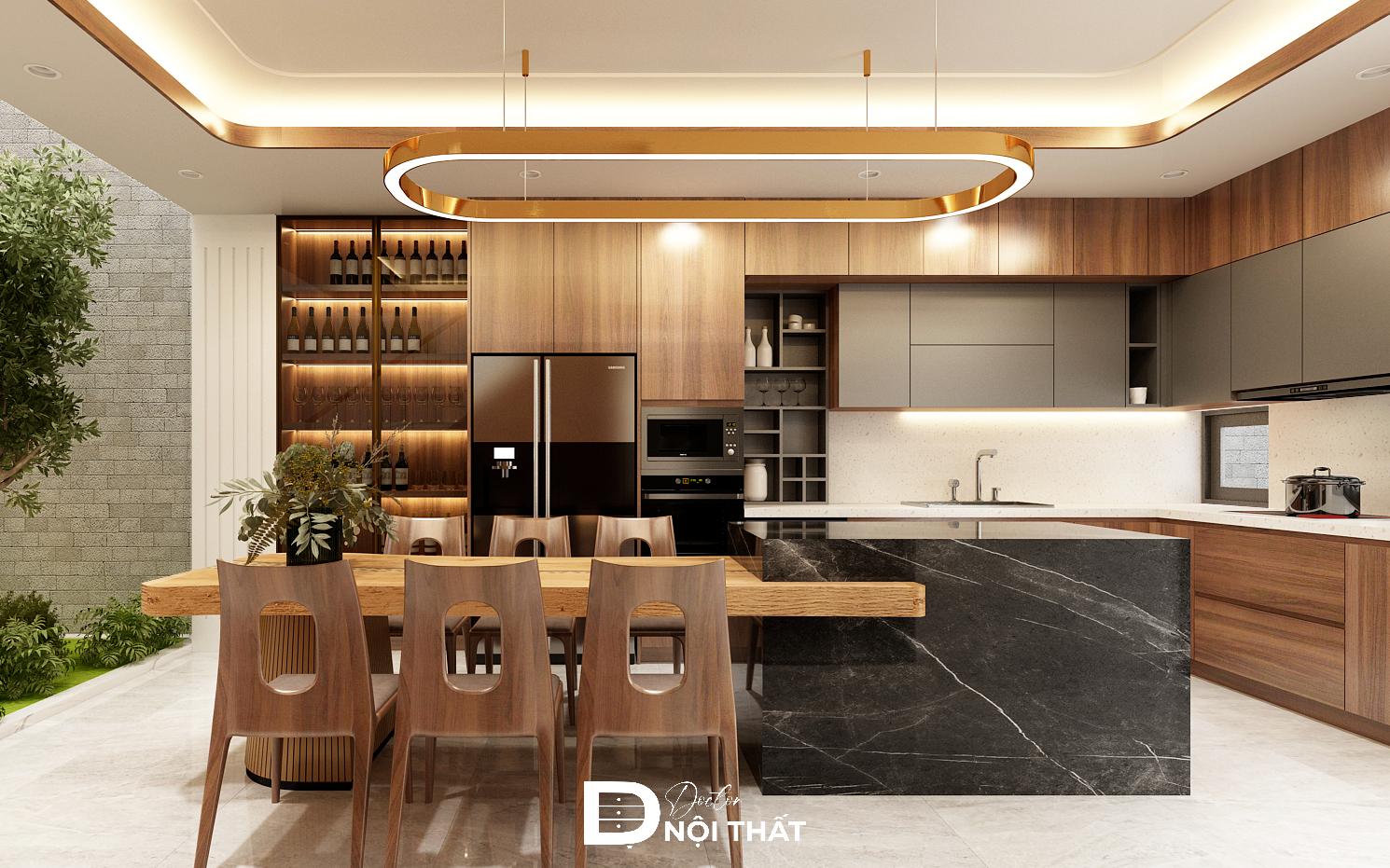 tủ bếp gỗ tự nhiên