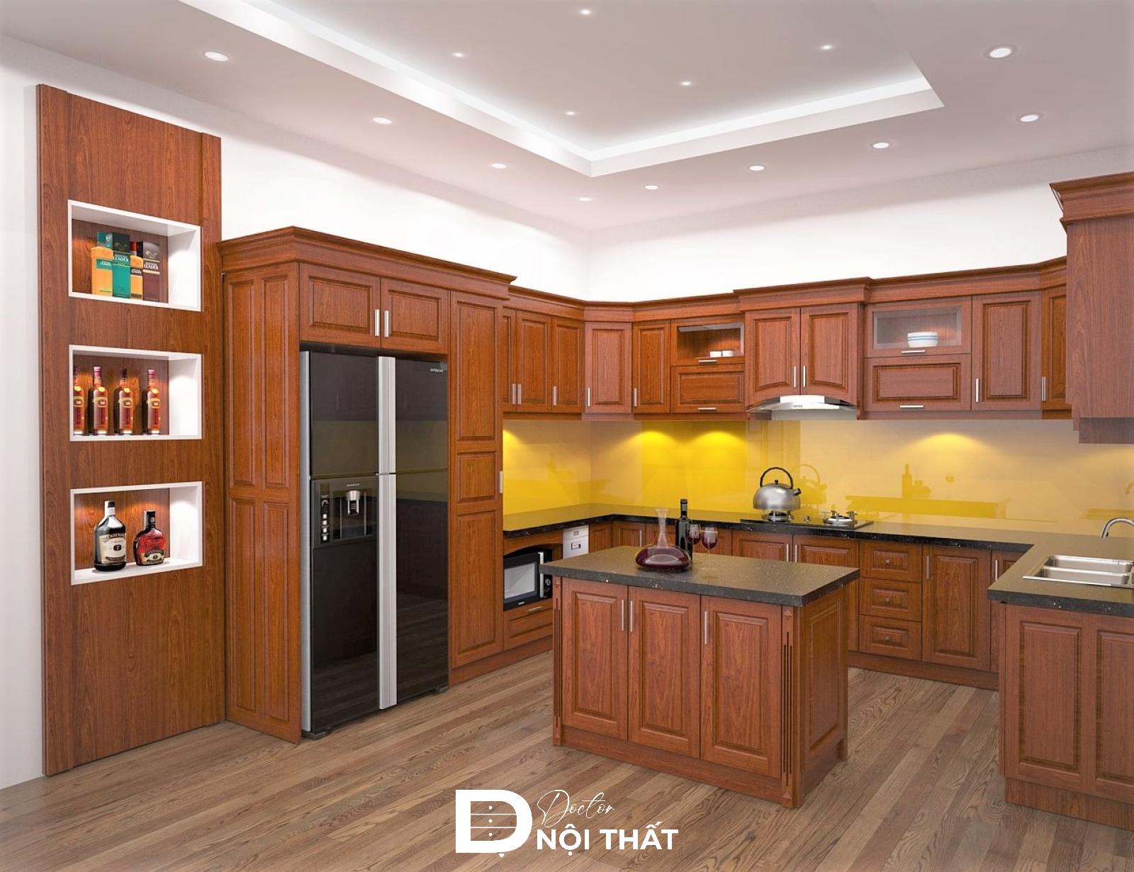 tủ bếp gỗ tự nhiên