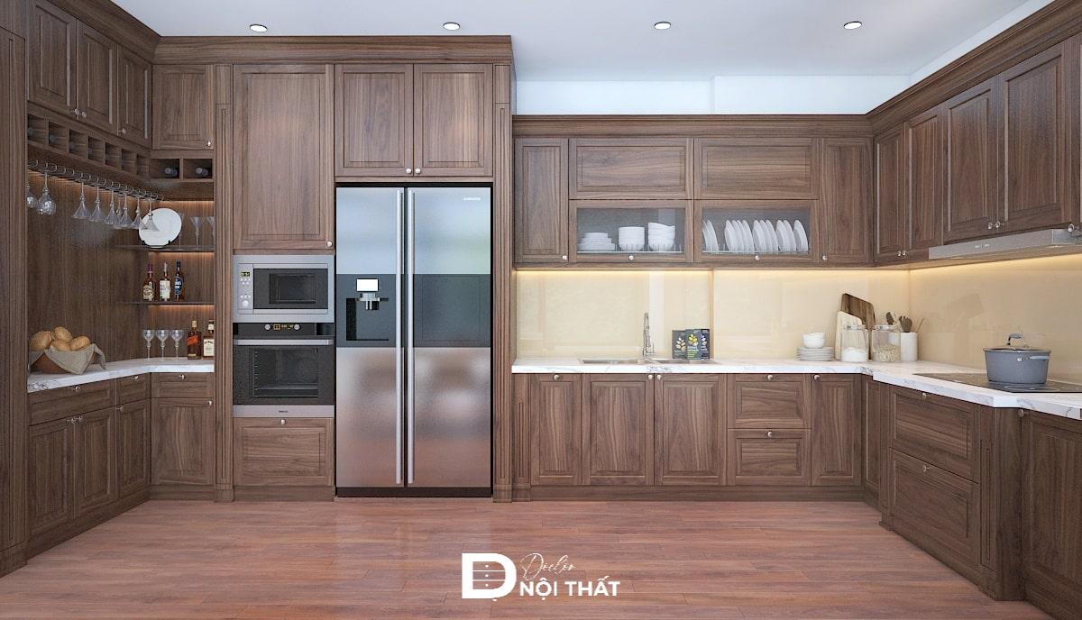 tủ bếp gỗ tự nhiên