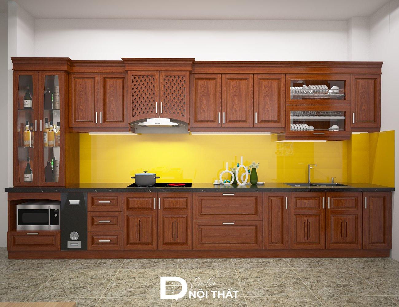tủ bếp gỗ tự nhiên