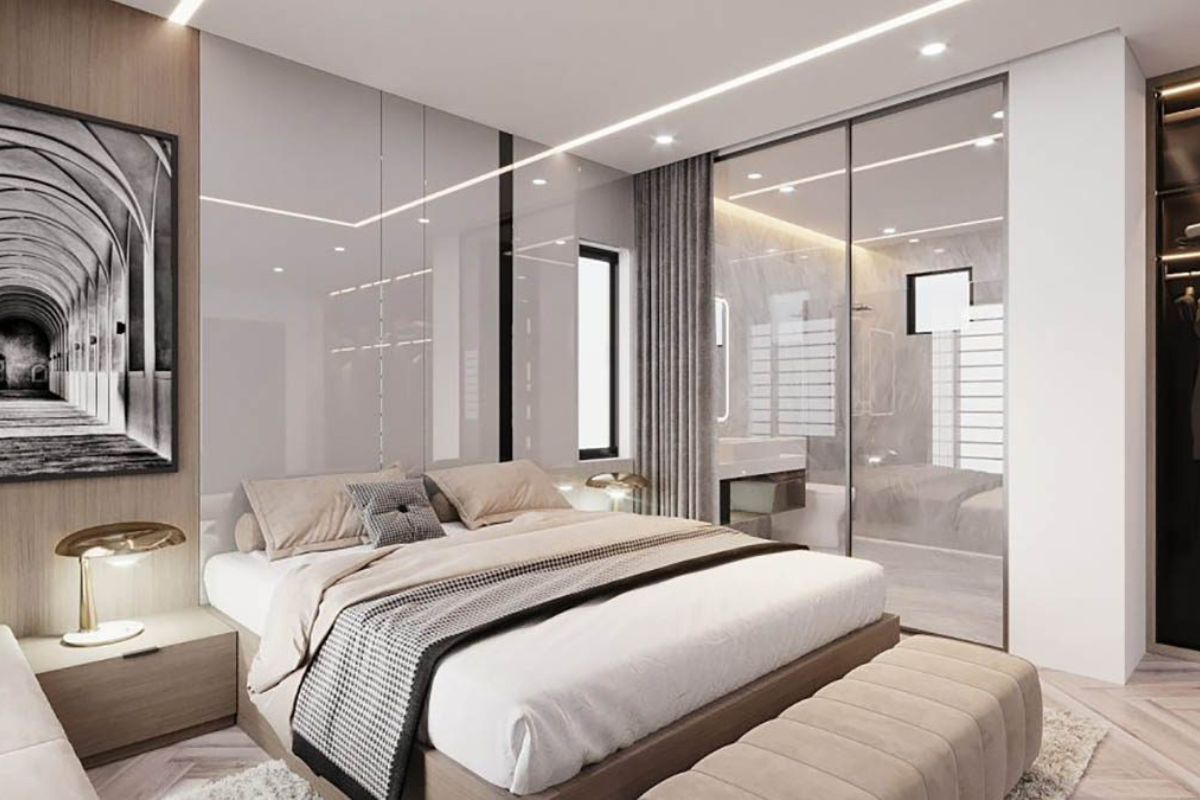 Thiết kế phòng ngủ có nhà vệ sinh (Ảnh: Sưu tầm)