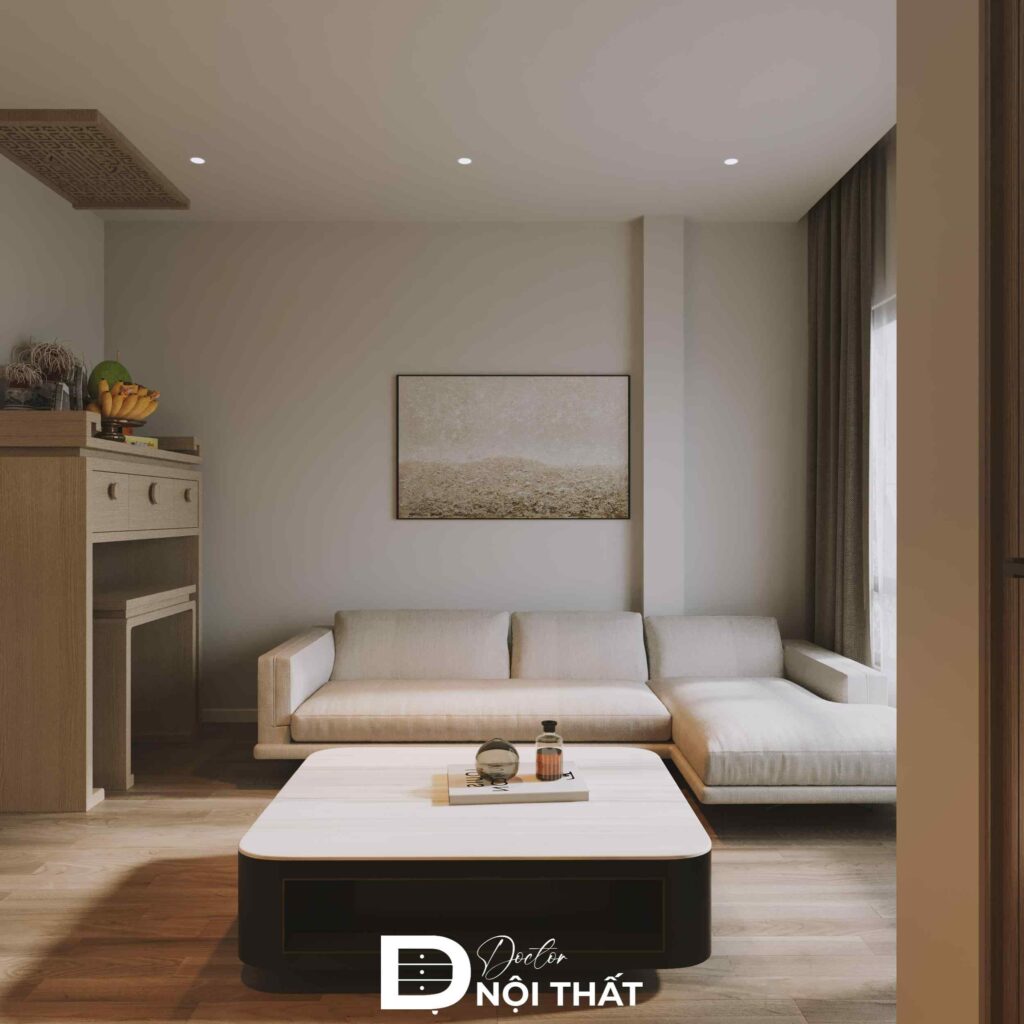 Dự án thiết kế nội thất phòng khách chung cư 55m2 hiện đại