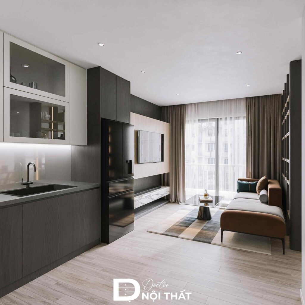 Dự án thiết kế thi công nội thất chung cư 2 ngủ anh Phước - 01SH10