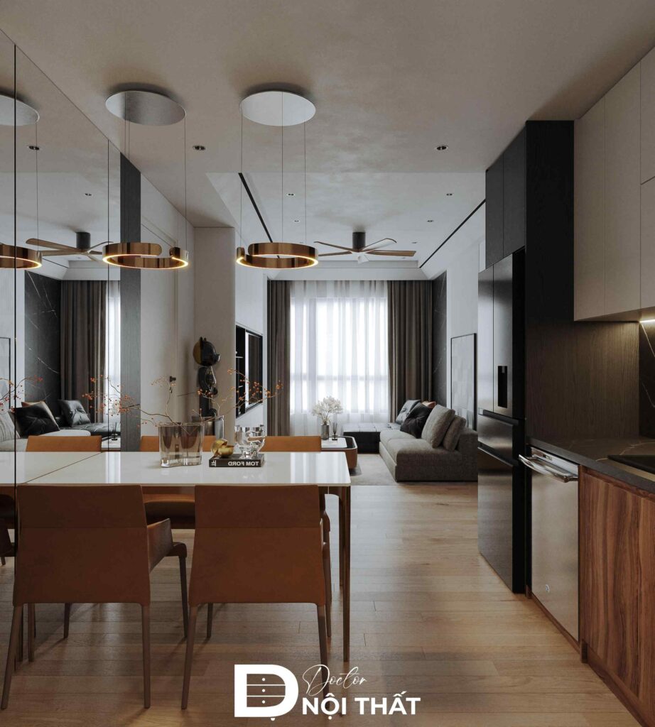Thiết kế nội thất chung cư 3 phòng ngủ phong cách tối giản - Chị Thúy