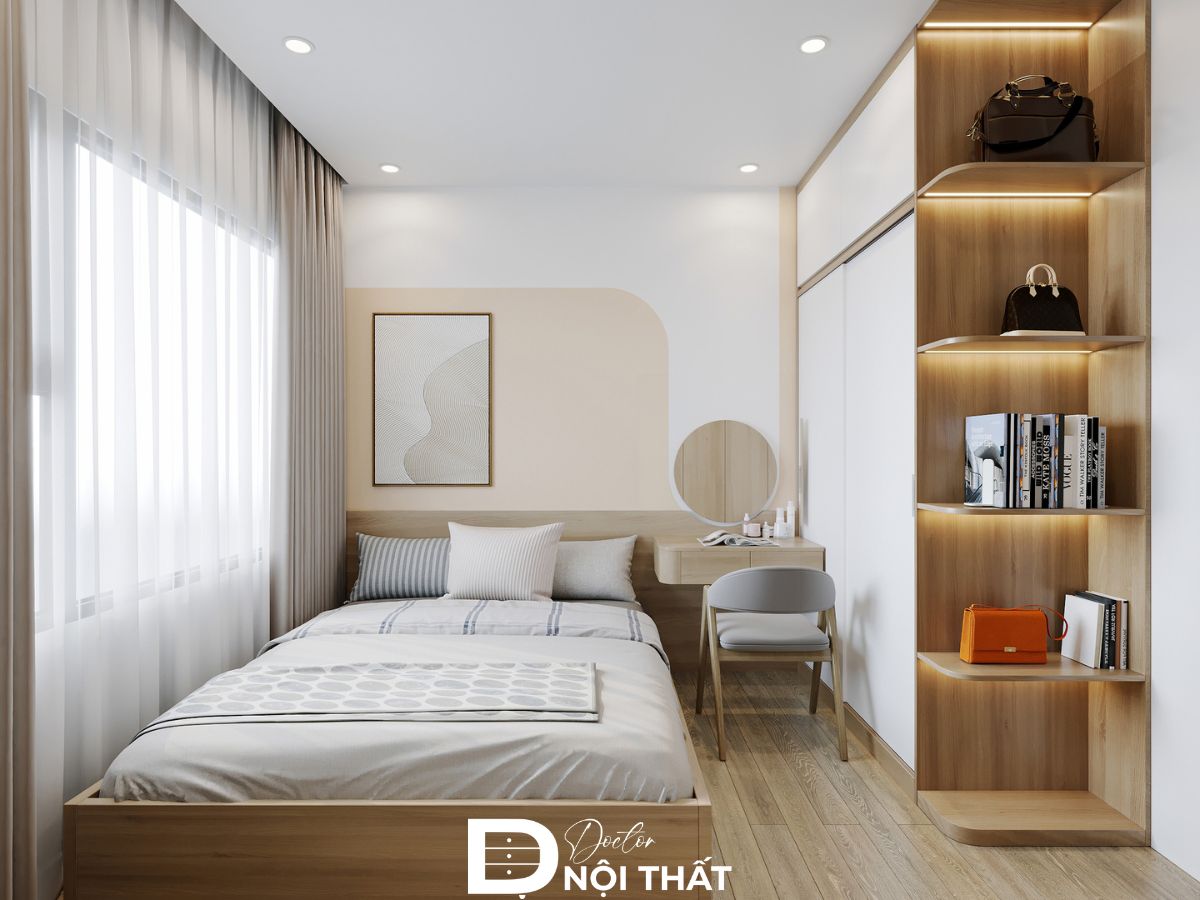 Thiết kế nội thất phòng ngủ 18m2 hợp phòng thủy