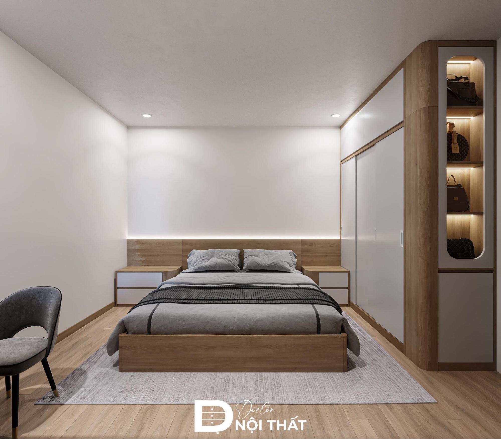 Mẫu thiết kế phòng ngủ 9m2 cho ông bà với đầy đủ các món nội thất cơ bản