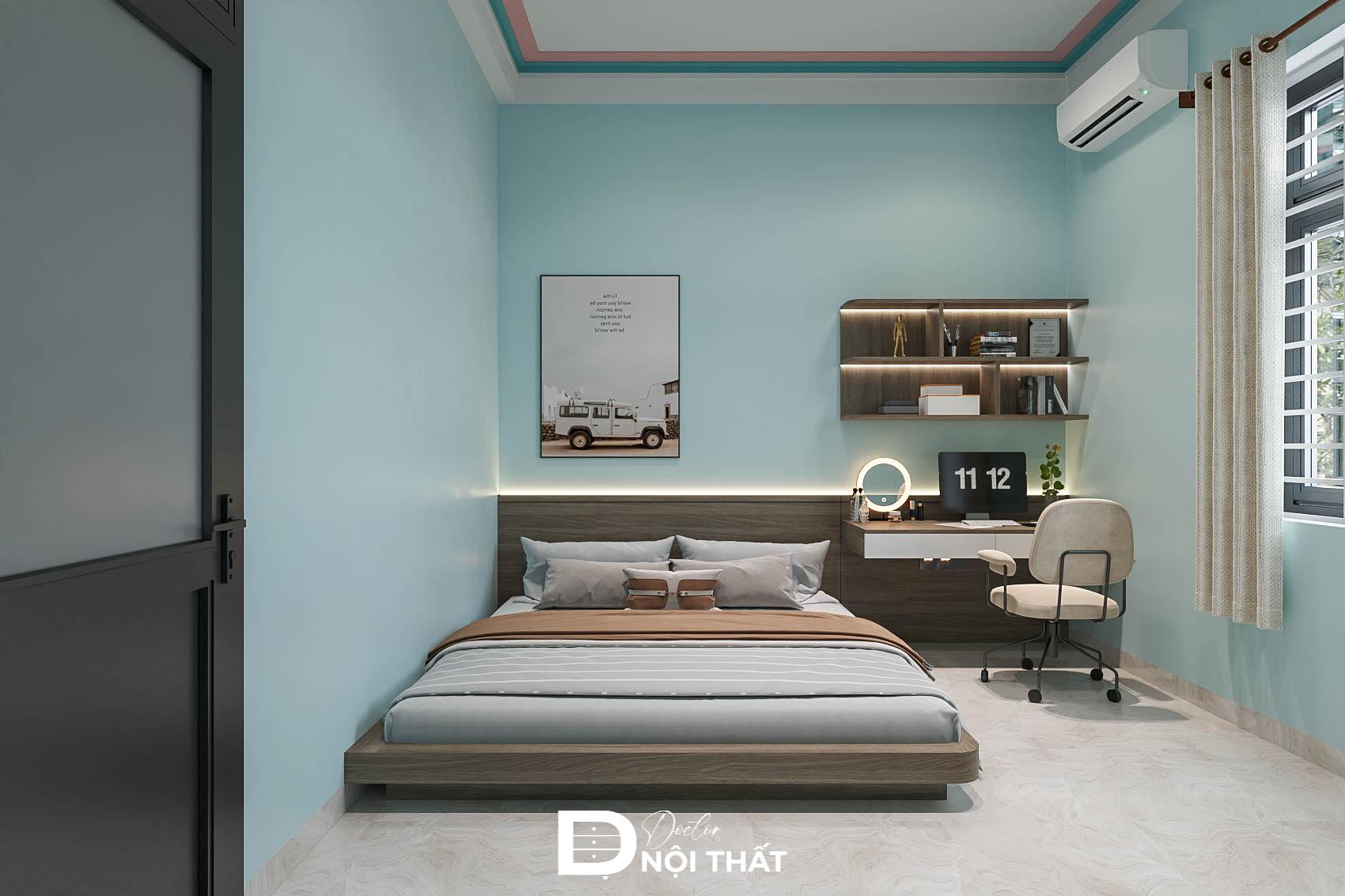 Mẫu phòng ngủ 9m2 cho vợ chồng đẹp, tiện nghi