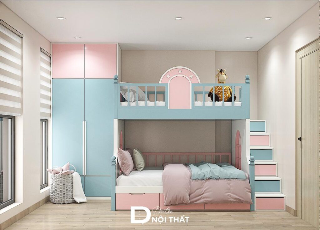 Thiết kế phòng ngủ cho 2 bé
