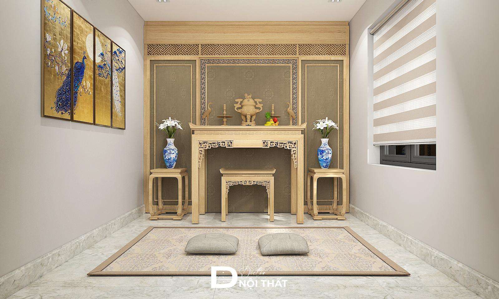 Thiết kế nội thất phòng thờ đẹp mang đến cảm giác ấm cúng