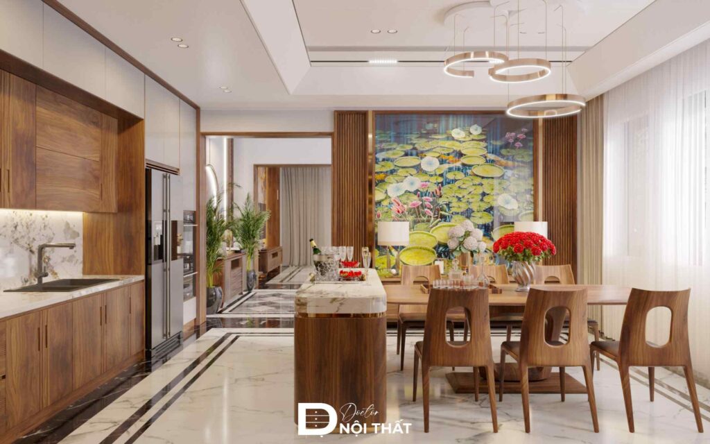 Dự án thiết kế nội thất biệt thự hiện đại gỗ tự nhiên tại Hưng Yên - anh Đông