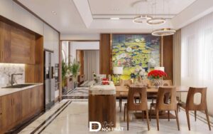 Dự án thiết kế nội thất biệt thự hiện đại gỗ tự nhiên tại Hưng Yên - anh Đông
