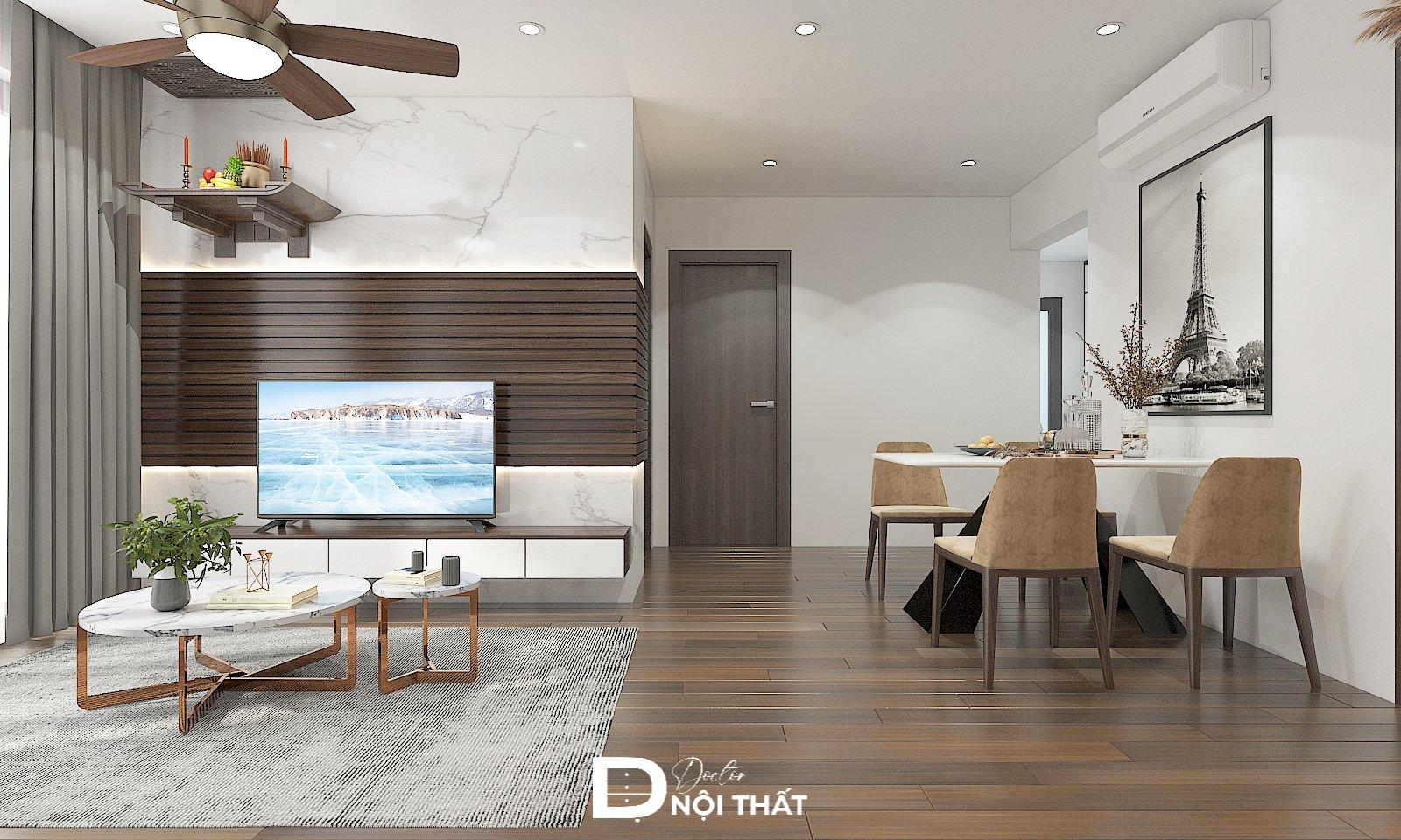 Thiết kế nội thất chung cư 2 phòng ngủ