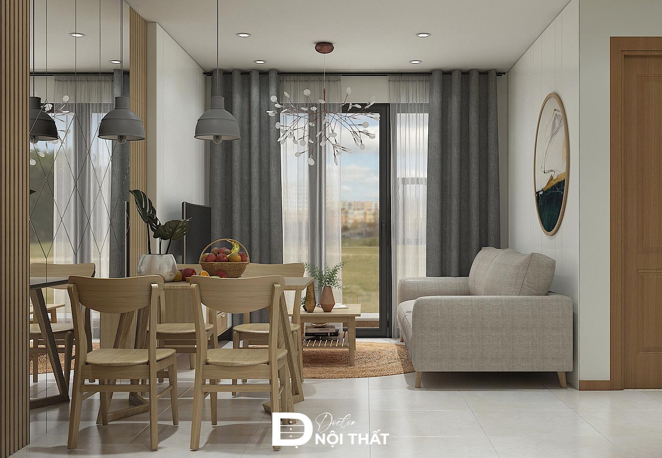 Thiết kế nội thất chung cư 2 phòng ngủ