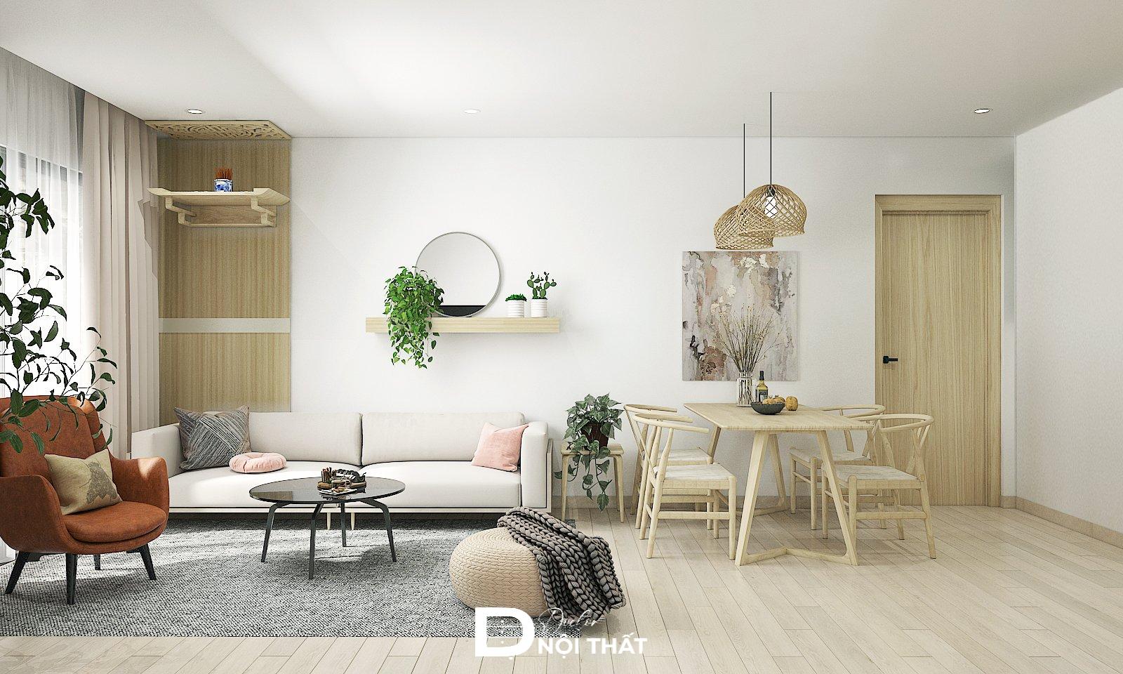 Thiết kế nội thất chung cư 2 phòng ngủ