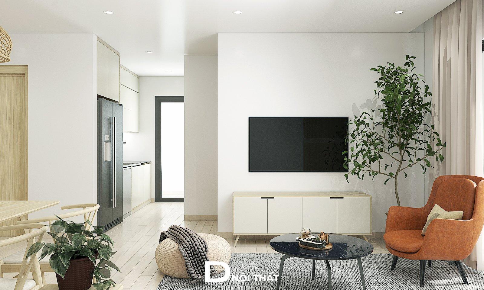 Thiết kế nội thất chung cư 2 phòng ngủ