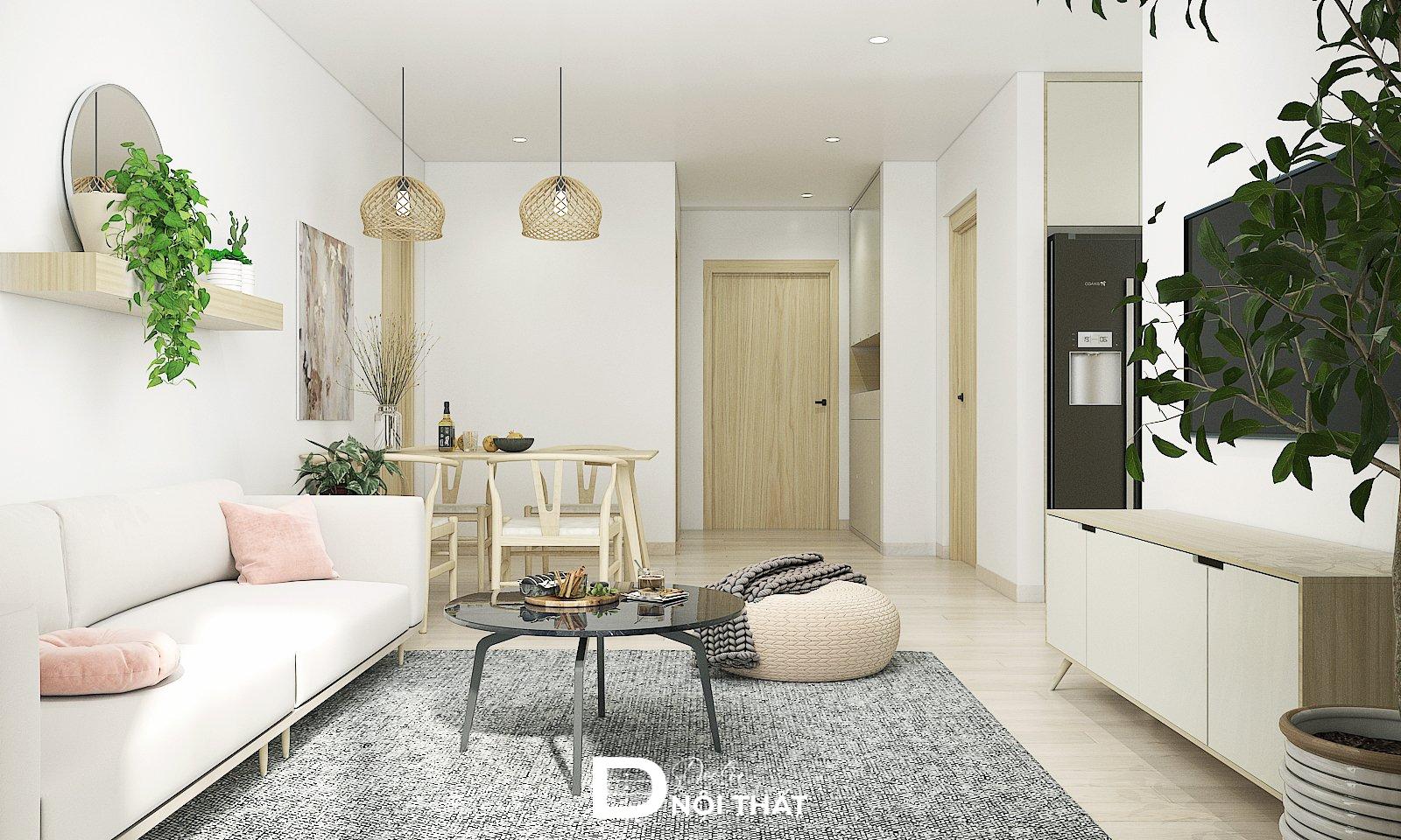 Thiết kế nội thất chung cư 2 phòng ngủ