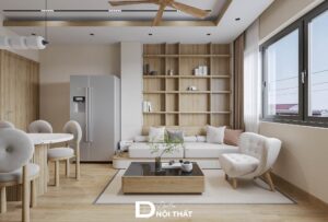 Thiết kế nội thất chung cư phong cách Japandi cho anh Dũng - Đội Cấn