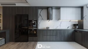 Thiết kế nội thất phòng bếp chung cư luxury cho anh Tiến