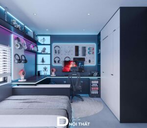 Dự án thiết kế phòng ngủ Gaming nhỏ đẹp cho em Hùng