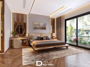 Dự án thiết kế phòng ngủ master nội thất gỗ óc chó tại Ba Vì