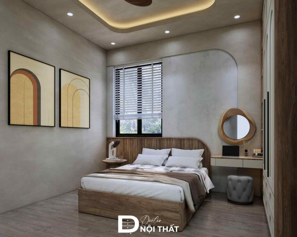 Thiết kế nội thất phòng ngủ đơn giản cho chị trang