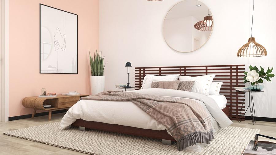 Tạo điểm nhấn cho đầu giường bằng tấm dát giường cũ (nguồn: sưu tầm)