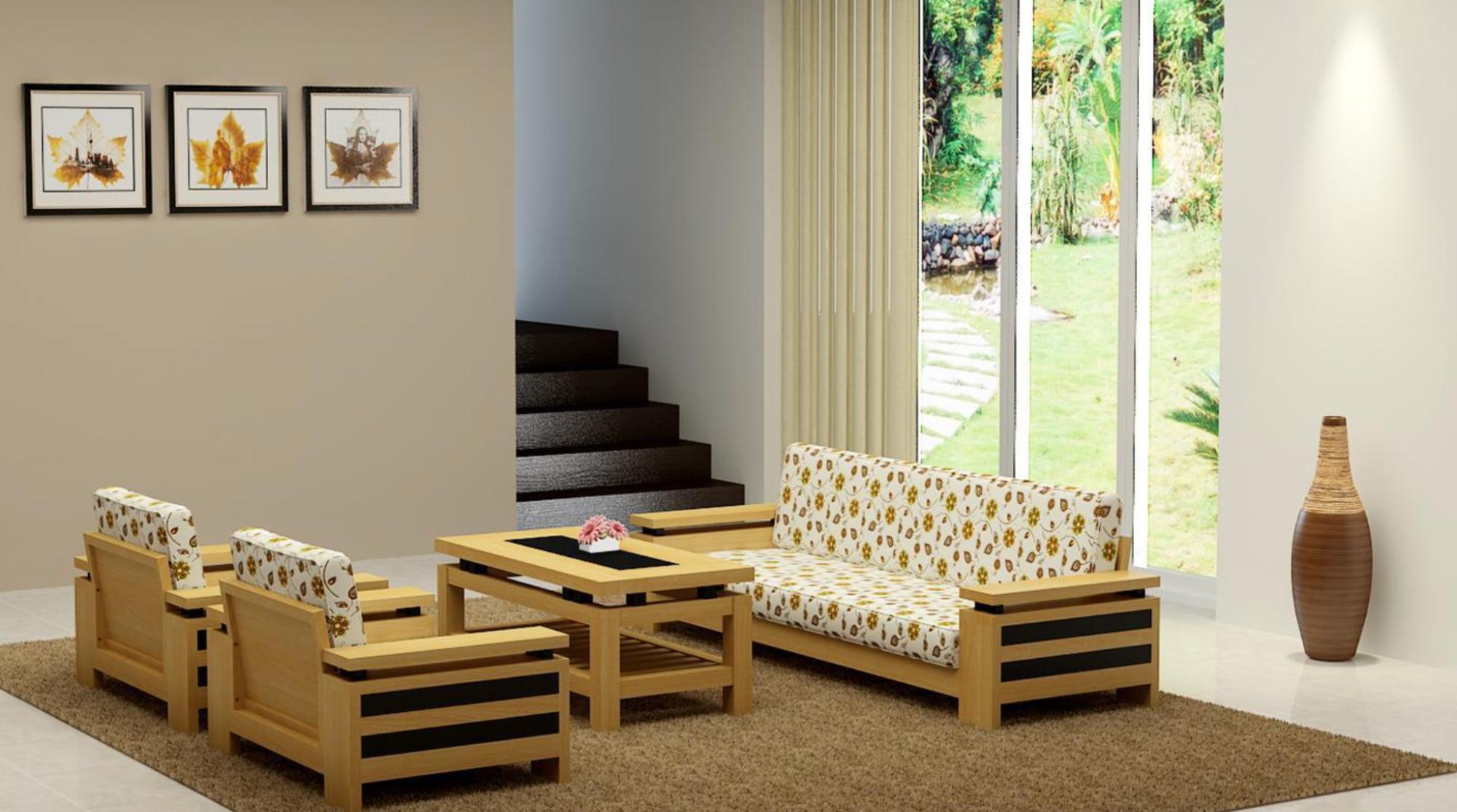 bàn ghế gỗ phòng khách giá 2 triệu