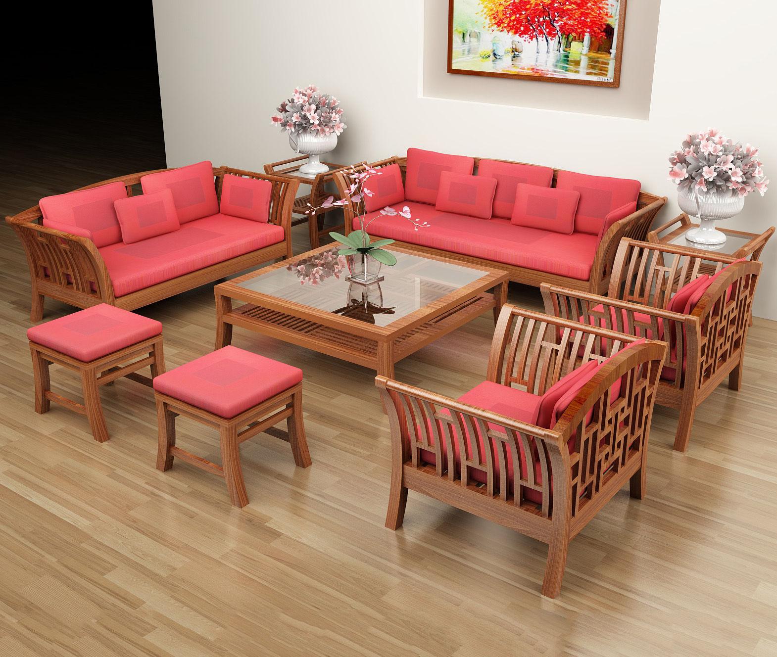 bàn ghế gỗ phòng khách giá 2 triệu