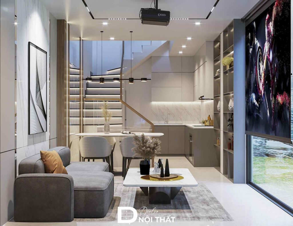 Dự án thiết kế thi công nhà phố hiện đại 53m2