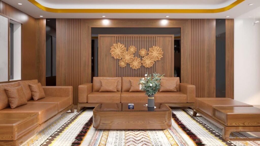 mẫu phòng khách ốp nhựa pvc
