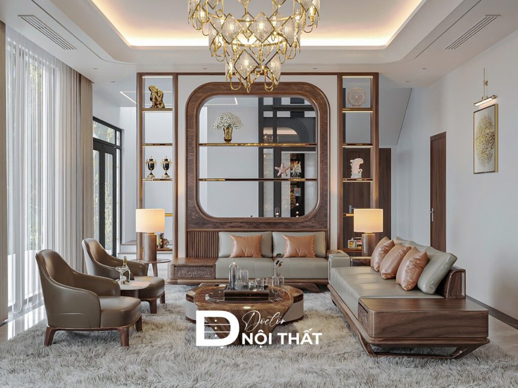 Mẫu thiết kế phòng khách 25m2 đẹp, hiện đại và khoa học