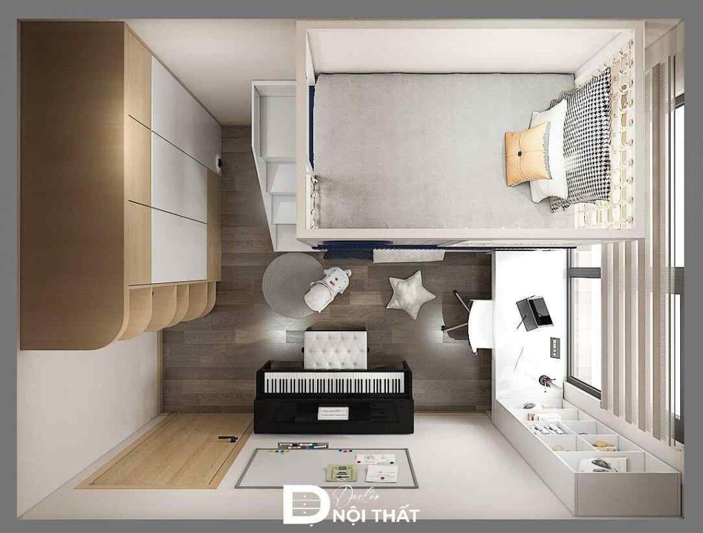 Dự án thiết kế nội thất phòng ngủ cho bé tại Vĩnh Long