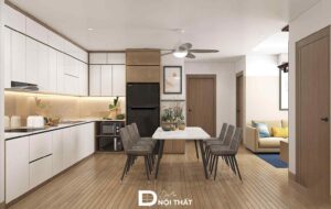Thiết kế thi công nội thất chung cư 2 ngủ THT Newcity