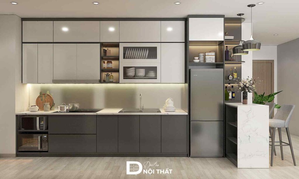Dự án thiết kế nội thất chung cư 55m2 tại Mipec Kiến Hưng