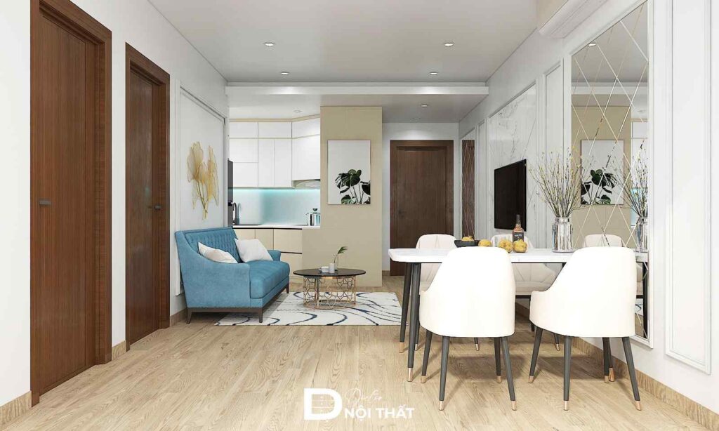 Dự án thiết kế nội thất chung cư 56m2 tại Phạm Hùng