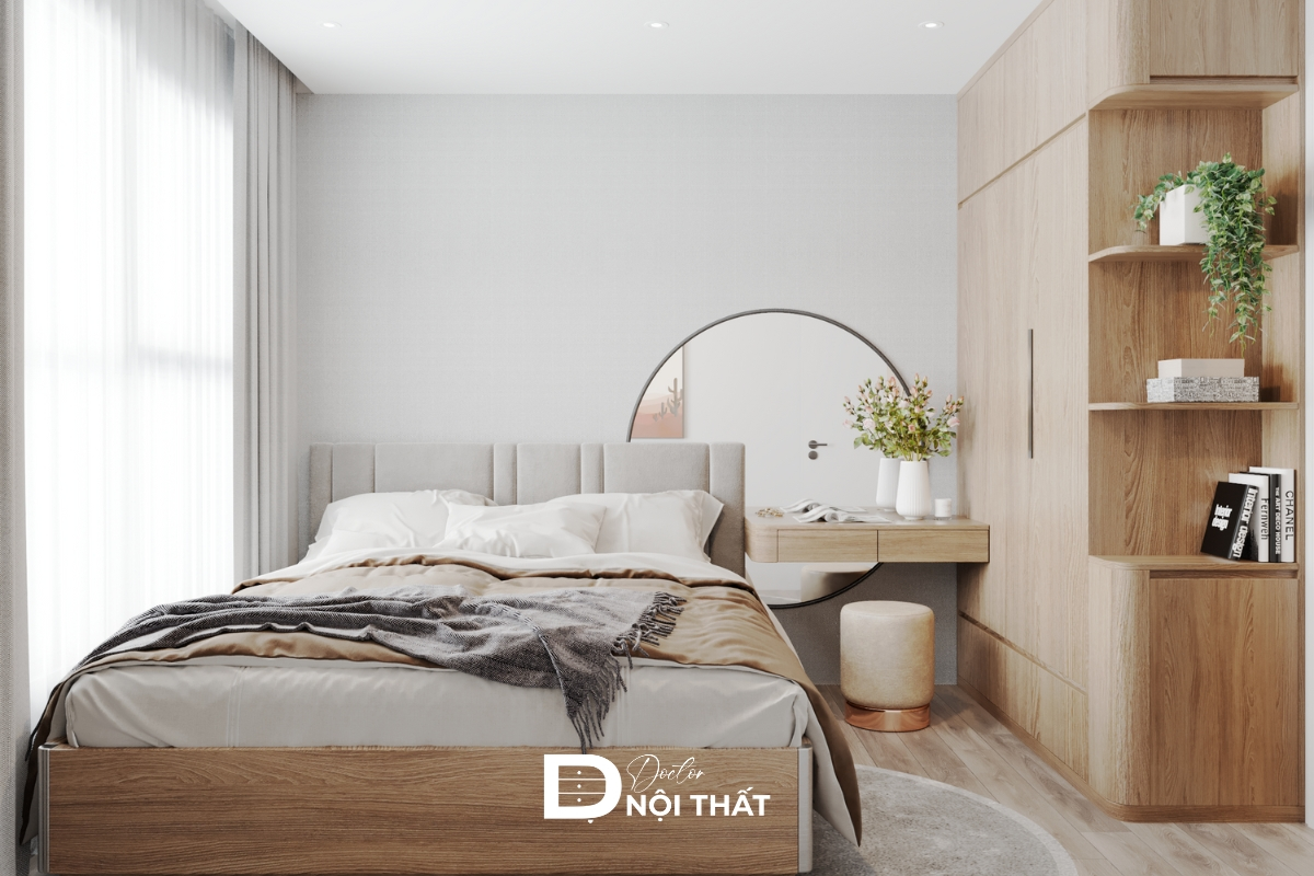 Thiết kế phòng ngủ 3x4m hiện đại, tối giản nội thất
