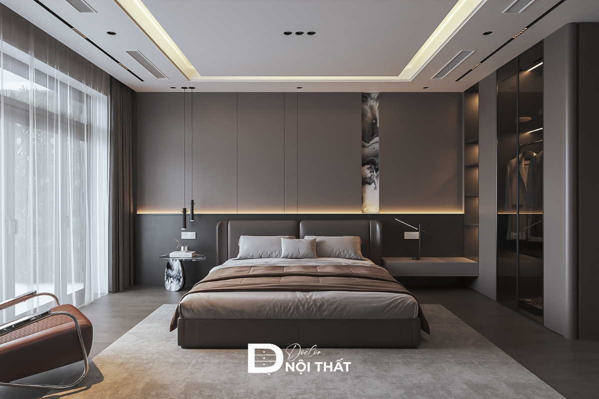 Nội thất phòng ngủ Luxury được làm từ chất liệu cao cấp